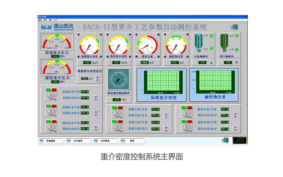 重介密度控制系統(tǒng)主界面